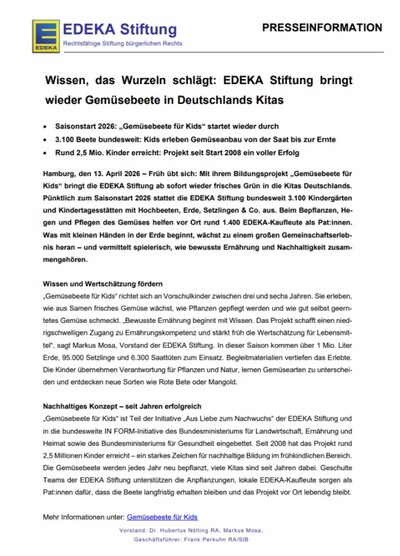 Bildliche Darstellung der Pressemitteilung zum 2026er Saisonstart 