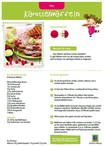 EDEKA Stiftung – Rezepte zum Download: Karottenwaffeln