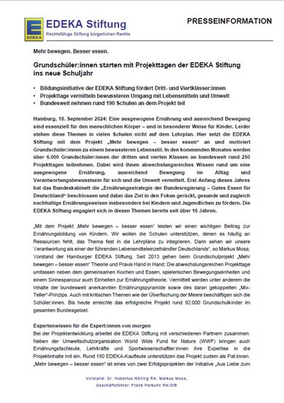 Presseinformation EDEKA Stiftung
