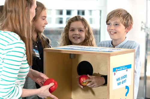 In einer Tastbox am Projekttag 